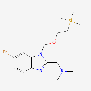 molecular formula C16H26BrN3OSi B13883519 1-(6-bromo-1-((2-(trimethylsilyl)ethoxy)methyl)-1H-benzo[d]imidazol-2-yl)-N,N-dimethylmethanamine 