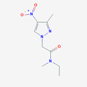 molecular formula C9H14N4O3 B13883525 N-ethyl-N-methyl-2-(3-methyl-4-nitropyrazol-1-yl)acetamide 