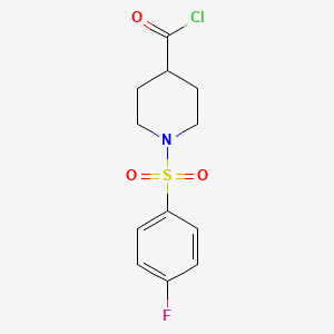 molecular formula C12H13ClFNO3S B1388353 1-((4-Fluorophenyl)sulfonyl)piperidine-4-carbonyl chloride CAS No. 941867-60-3
