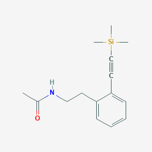 molecular formula C15H21NOSi B13883534 N-(2-{2-[(trimethylsilyl)ethynyl]phenyl}ethyl)acetamide 
