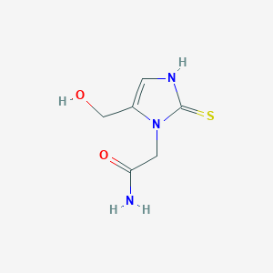 molecular formula C6H9N3O2S B1388354 2-[5-(Hydroxymethyl)-2-mercapto-1H-imidazol-1-yl]acetamide CAS No. 941869-02-9