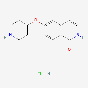 molecular formula C14H17ClN2O2 B1388357 6-(piperidin-4-yloxy)isoquinolin-1(2H)-one hydrochloride CAS No. 923262-96-8