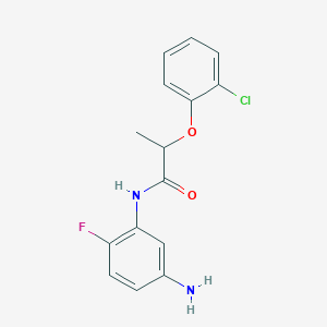 molecular formula C15H14ClFN2O2 B1388360 N-(5-Amino-2-fluorophenyl)-2-(2-chlorophenoxy)-propanamide CAS No. 1020056-97-6
