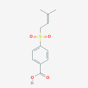 molecular formula C12H14O4S B13883609 4-(3-Methylbut-2-enylsulfonyl)benzoic acid 