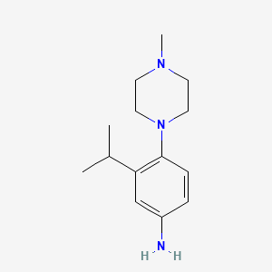 molecular formula C14H23N3 B13883620 4-(4-Methylpiperazin-1-yl)-3-propan-2-ylaniline 
