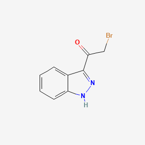 molecular formula C9H7BrN2O B13883628 2-bromo-1-(1H-indazol-3-yl)ethanone 
