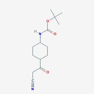 molecular formula C14H22N2O3 B13883633 tert-butyl N-[4-(2-cyanoacetyl)cyclohexyl]carbamate 