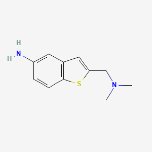 molecular formula C11H14N2S B13883636 2-[(Dimethylamino)methyl]-1-benzothiophen-5-amine 