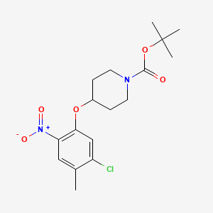 molecular formula C17H23ClN2O5 B13883643 Tert-butyl 4-(5-chloro-4-methyl-2-nitrophenoxy)piperidine-1-carboxylate 