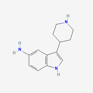 molecular formula C13H17N3 B13883669 3-piperidin-4-yl-1H-indol-5-amine 