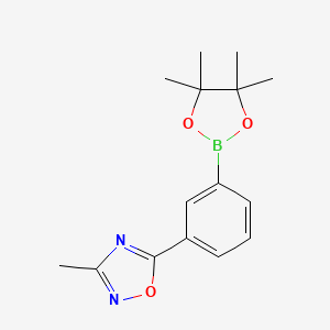 molecular formula C15H19BN2O3 B13883686 3-Methyl-5-(3-(4,4,5,5-tetramethyl-1,3,2-dioxaborolan-2-yl)phenyl)-1,2,4-oxadiazole 