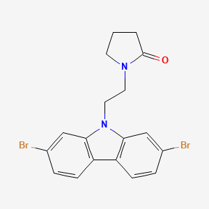molecular formula C18H16Br2N2O B13883692 1-[2-(2,7-Dibromocarbazol-9-yl)ethyl]pyrrolidin-2-one 