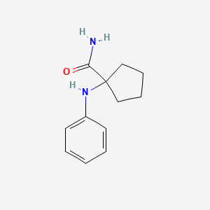 molecular formula C12H16N2O B13883714 1-(Phenylamino)cyclopentanecarboxamide CAS No. 6636-93-7