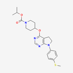 molecular formula C22H28N4O3S B13883739 Propan-2-yl 4-[[7-(4-methylsulfanylphenyl)-5,6-dihydropyrrolo[2,3-d]pyrimidin-4-yl]oxy]piperidine-1-carboxylate 