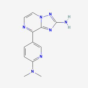 molecular formula C12H13N7 B13883746 8-[6-(Dimethylamino)pyridin-3-yl]-[1,2,4]triazolo[1,5-a]pyrazin-2-amine 