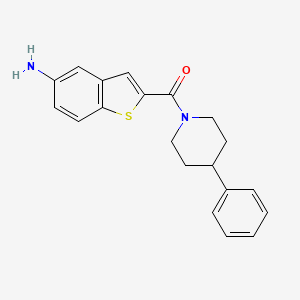 molecular formula C20H20N2OS B13883755 Piperidine, 1-[(5-aminobenzo[b]thien-2-yl)carbonyl]-4-phenyl- CAS No. 832102-97-3