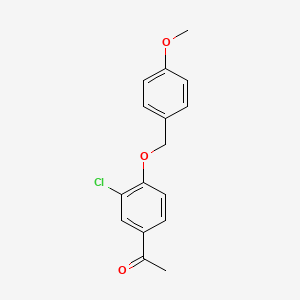 molecular formula C16H15ClO3 B13883807 1-[3-Chloro-4-[(4-methoxyphenyl)methoxy]phenyl]ethanone 