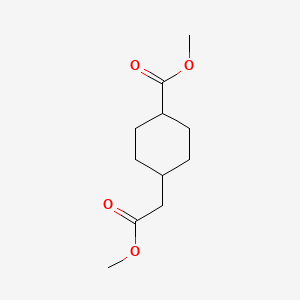 molecular formula C11H18O4 B13883809 Methyl 4-(2-methoxy-2-oxoethyl)cyclohexane-1-carboxylate 