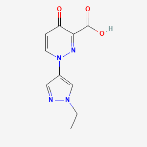 molecular formula C10H10N4O3 B13883812 1-(1-Ethylpyrazol-4-yl)-4-oxopyridazine-3-carboxylic acid 