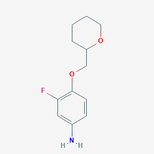 molecular formula C12H16FNO2 B1388382 3-Fluoro-4-(tetrahydro-2H-pyran-2-ylmethoxy)-phenylamine CAS No. 946698-98-2
