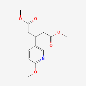 molecular formula C13H17NO5 B13883826 Dimethyl 3-(6-methoxypyridin-3-yl)pentanedioate 