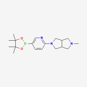 molecular formula C18H28BN3O2 B13883858 2-Methyl-5-[5-(4,4,5,5-tetramethyl-1,3,2-dioxaborolan-2-yl)pyridin-2-yl]-1,3,3a,4,6,6a-hexahydropyrrolo[3,4-c]pyrrole 