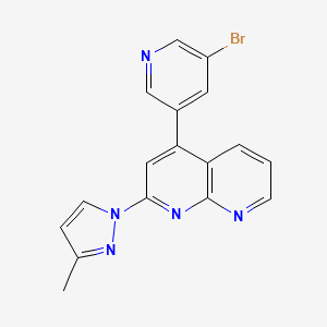 molecular formula C17H12BrN5 B13883866 4-(5-Bromopyridin-3-yl)-2-(3-methylpyrazol-1-yl)-1,8-naphthyridine 