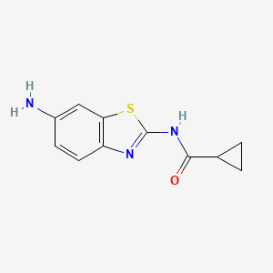 molecular formula C11H11N3OS B13883874 N-(6-Amino-1,3-benzothiazol-2-YL)cyclopropanecarboxamide 