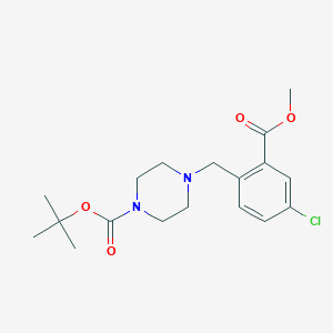 molecular formula C18H25ClN2O4 B13883885 Tert-butyl 4-[[4-chloro-2-(methoxycarbonyl)phenyl]methyl]piperazine-1-carboxylate 