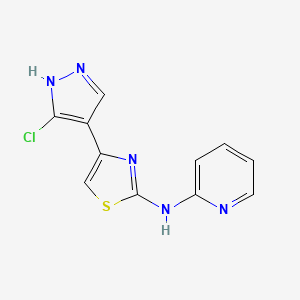 molecular formula C11H8ClN5S B13883910 4-(5-chloro-1H-pyrazol-4-yl)-N-pyridin-2-yl-1,3-thiazol-2-amine 