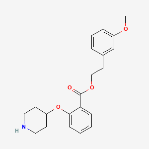 molecular formula C21H25NO4 B13883979 2-(3-Methoxyphenyl)ethyl 2-piperidin-4-yloxybenzoate 