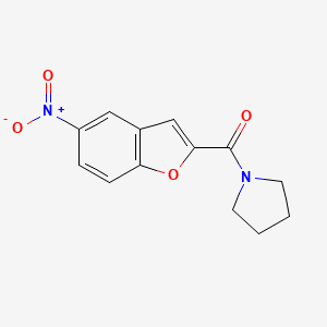molecular formula C13H12N2O4 B13883982 Pyrrolidine, 1-[(5-nitro-2-benzofuranyl)carbonyl]- CAS No. 832102-11-1