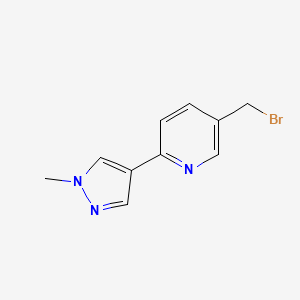molecular formula C10H10BrN3 B13883996 5-(Bromomethyl)-2-(1-methylpyrazol-4-yl)pyridine 