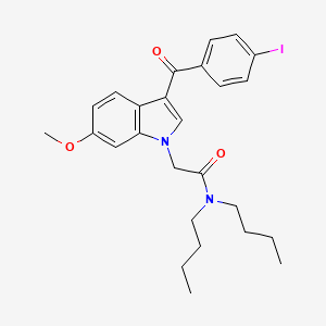 molecular formula C26H31IN2O3 B13884007 N,N-dibutyl-2-[3-(4-iodobenzoyl)-6-methoxyindol-1-yl]acetamide 