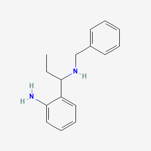 molecular formula C16H20N2 B13884037 2-[1-(Benzylamino)propyl]aniline 