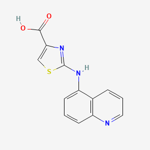 molecular formula C13H9N3O2S B1388405 2-(Quinolin-5-ylamino)-1,3-thiazole-4-carboxylic acid CAS No. 1189749-55-0