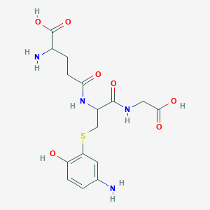 molecular formula C16H22N4O7S B13884070 2-Amino-5-[[3-(5-amino-2-hydroxyphenyl)sulfanyl-1-(carboxymethylamino)-1-oxopropan-2-yl]amino]-5-oxopentanoic acid 
