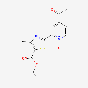 molecular formula C14H14N2O4S B13884139 Ethyl 2-(4-acetyl-1-oxidopyridin-1-ium-2-yl)-4-methyl-1,3-thiazole-5-carboxylate 