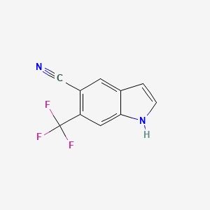 molecular formula C10H5F3N2 B1388414 6-(三氟甲基)-1H-吲哚-5-腈 CAS No. 1186404-61-4