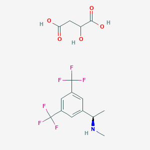 molecular formula C15H17F6NO5 B1388416 (R)-1-(3,5-Bis(trifluoromethyl)phenyl)-N-methylethanamine 2-hydroxysuccinate CAS No. 895521-36-5