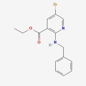 molecular formula C15H15BrN2O2 B1388417 Ethyl 2-(benzylamino)-5-bromonicotinate CAS No. 1186404-92-1