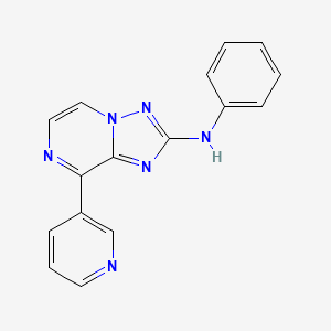 molecular formula C16H12N6 B13884203 N-phenyl-8-pyridin-3-yl-[1,2,4]triazolo[1,5-a]pyrazin-2-amine 