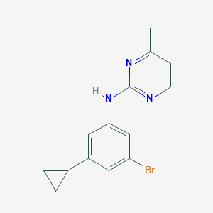 molecular formula C14H14BrN3 B13884215 N-(3-bromo-5-cyclopropylphenyl)-4-methylpyrimidin-2-amine 