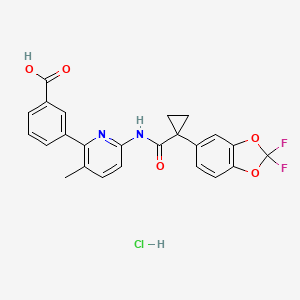 B1388422 3-(6-(1-(2,2-Difluorobenzo[d][1,3]dioxol-5-yl)cyclopropanecarboxamido)-3-methylpyridin-2-yl)benzoic acid hydrochloride CAS No. 1160221-26-0