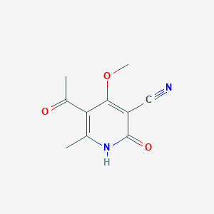 molecular formula C10H10N2O3 B13884225 5-acetyl-4-methoxy-6-methyl-2-oxo-1H-pyridine-3-carbonitrile 