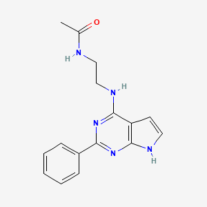 molecular formula C16H17N5O B13884245 N-[2-[(2-phenyl-7H-pyrrolo[2,3-d]pyrimidin-4-yl)amino]ethyl]acetamide 