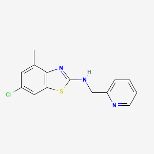 B1388425 6-chloro-4-methyl-N-(pyridin-2-ylmethyl)-1,3-benzothiazol-2-amine CAS No. 1204296-44-5