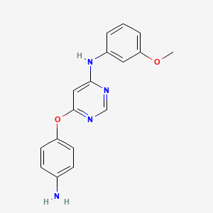 molecular formula C17H16N4O2 B13884294 [6-(4-Amino-phenoxy)-pyrimidin-4-yl]-(3-methoxy-phenyl)-amine 
