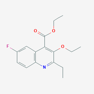 molecular formula C16H18FNO3 B13884310 Ethyl 3-ethoxy-2-ethyl-6-fluoroquinoline-4-carboxylate 