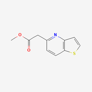 molecular formula C10H9NO2S B13884362 Methyl 2-thieno[3,2-b]pyridin-5-ylacetate 